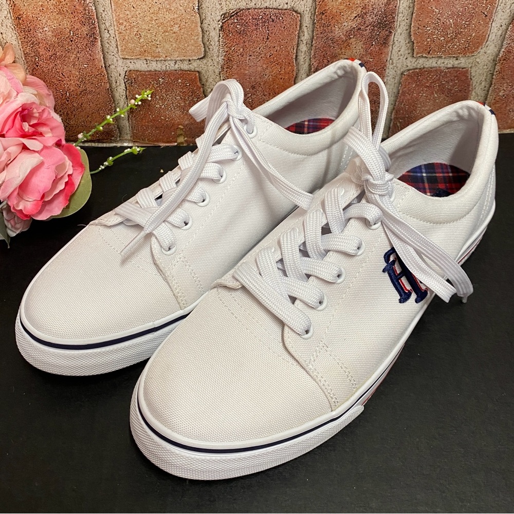 Tommy Hilfiger White Canvas Sneakers